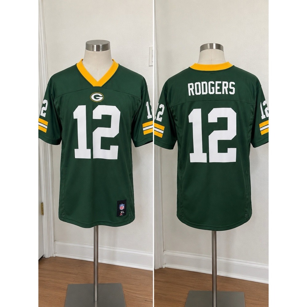 Green Bay Packers Aaron Rodgers #12 NFL Jersey Mens XL Green Football